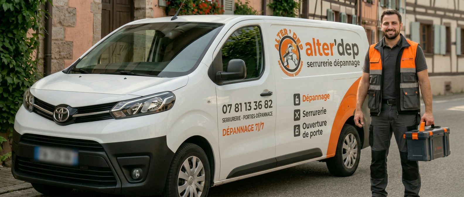 Camionnette électrique du serrurier à Altkirch et dans le Sundgau